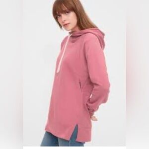 Cozy pink postpartum nursing hoodie